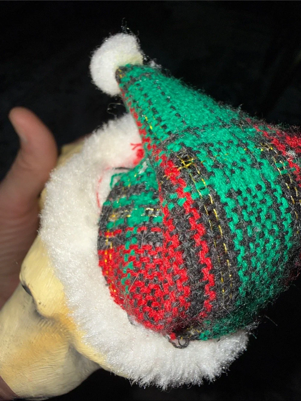 Holiday Yellow Labrador Dog Figurine Plush Hat - Unbranded